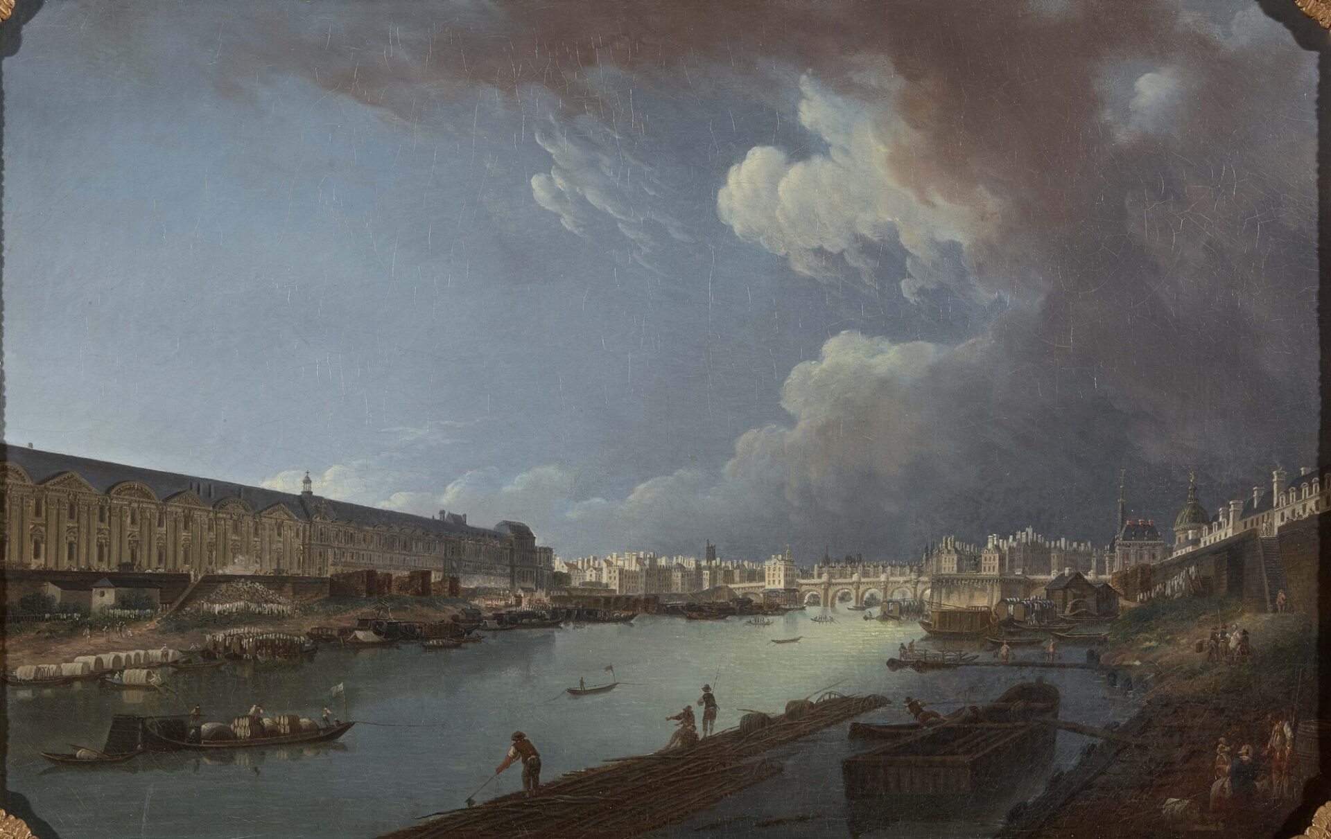 Vue perspective des quais de la Seine, prise du Pont Royal, à Paris – Pierre-Antoine Demachy, 1778